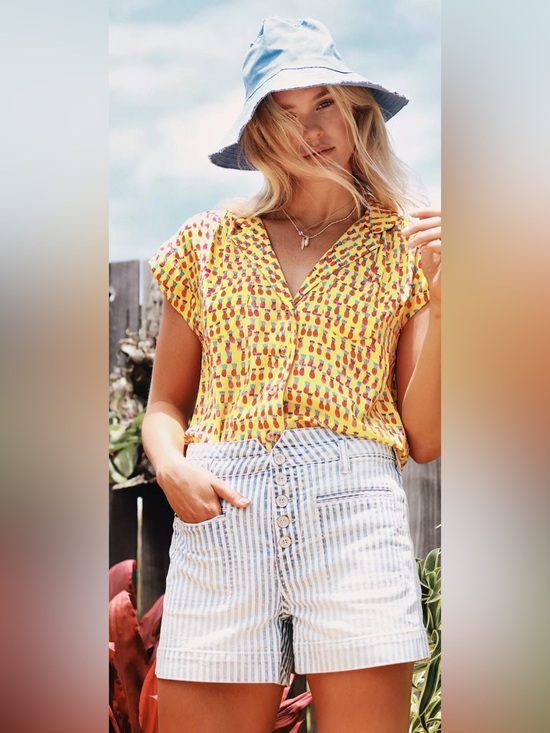 Pilcro and the Letterpress Tops - Anthropologie Pilcro Ultra High-Rise Patch Pocket Denim Shorts